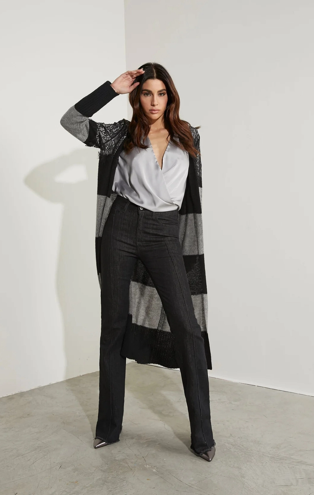 ASELLUN BLUSA SEDA GRIS