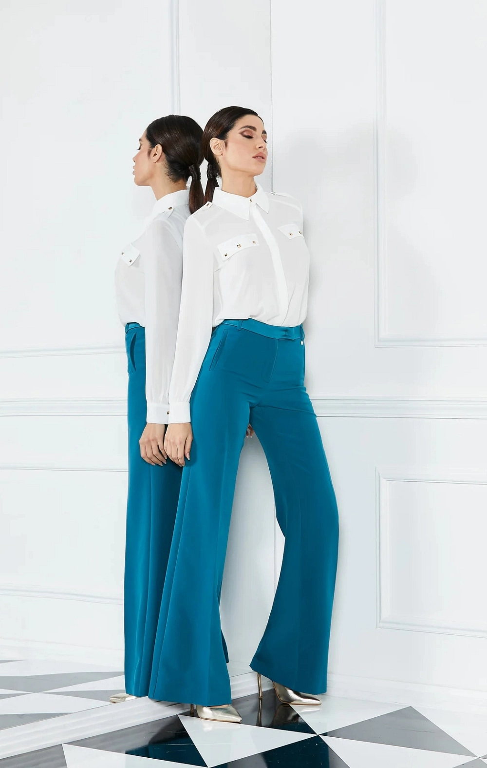BALTOR BLUSA BLANCA BOLSILLOS PLASTON