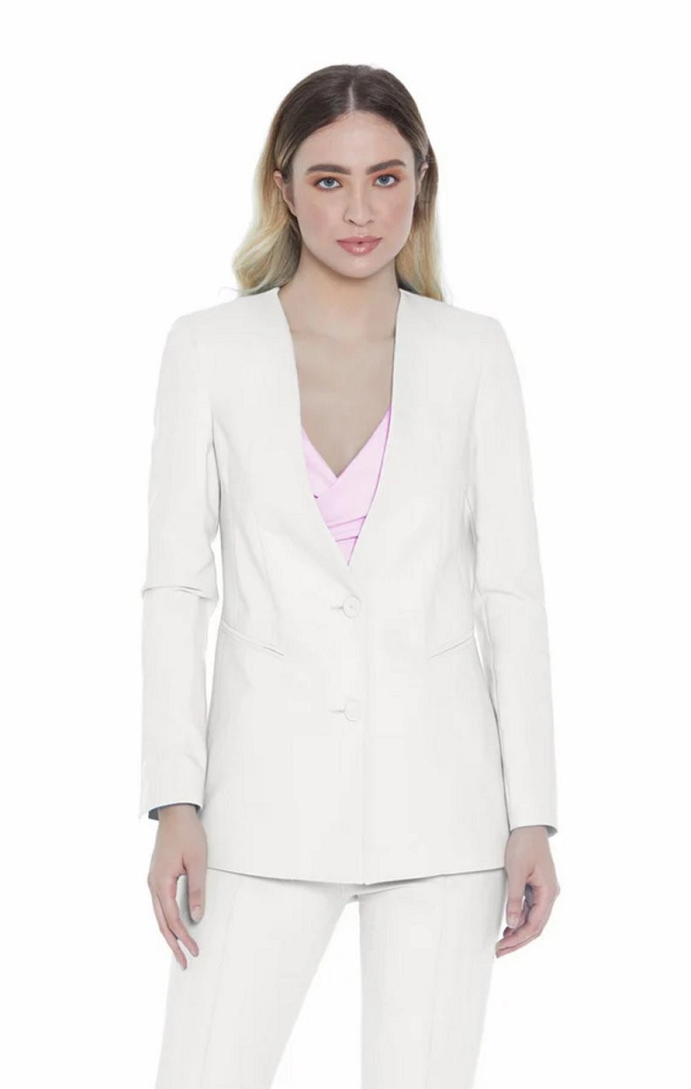 BLAZER BLANCA SIN CUELLO