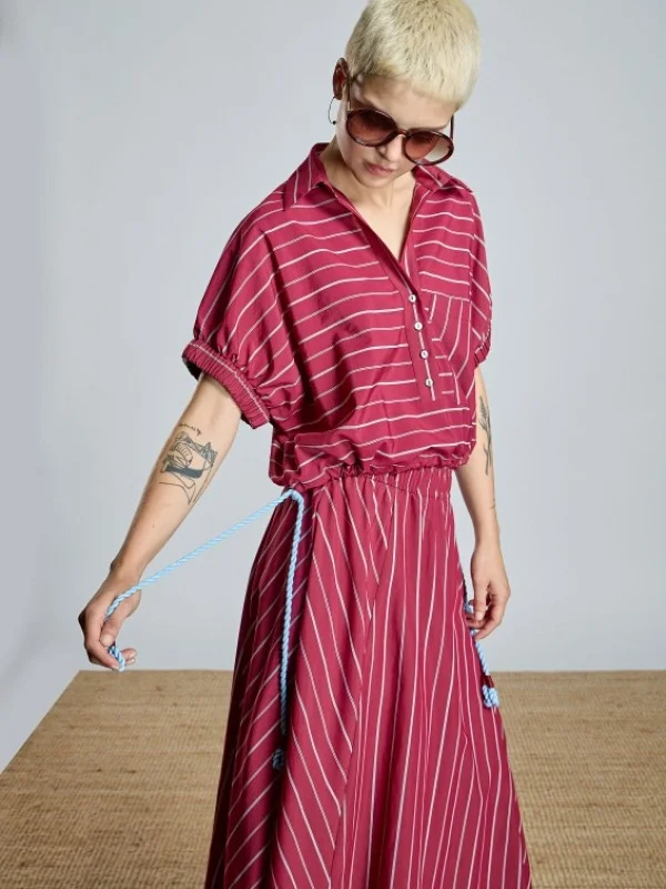 BLUSA CORTA GOMAS RAYAS