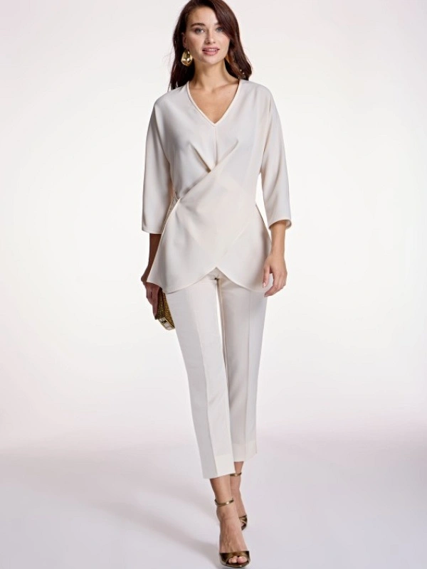 BLUSA CRUZADA MANGA TRES CUARTOS