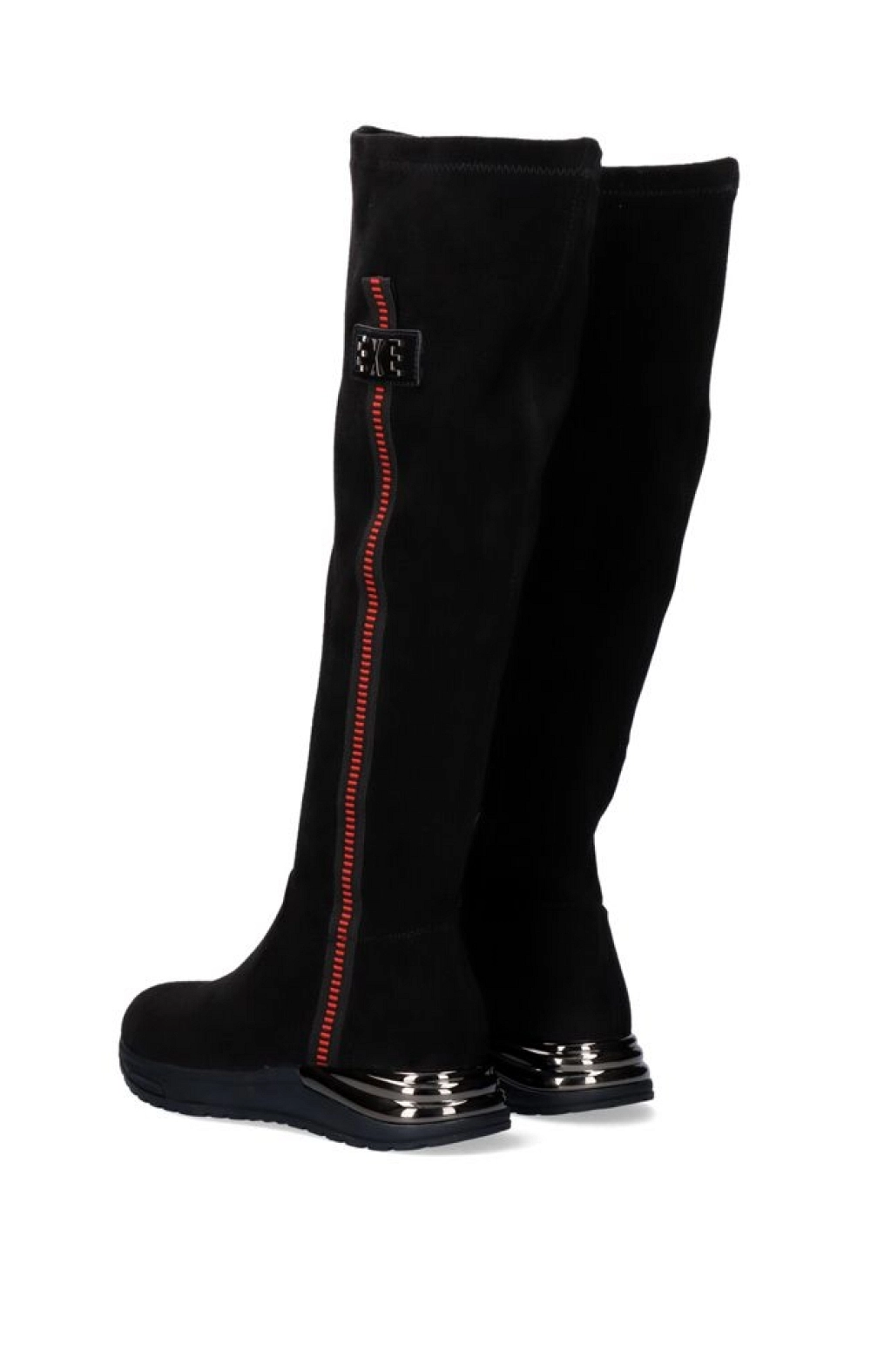 BOTA ALTA CON DETALLE ROJO Y2315-H298 EN NEGRO