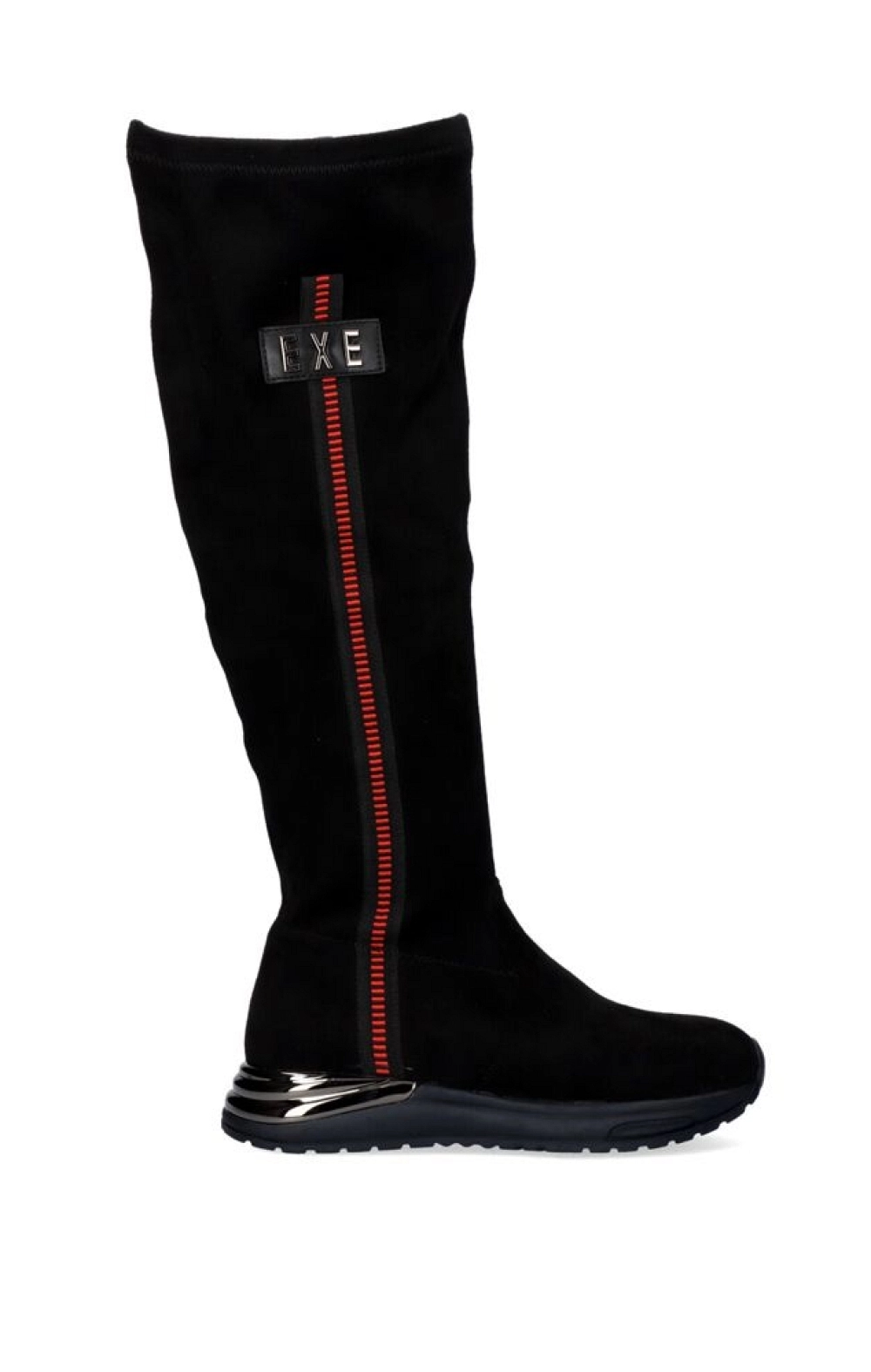BOTA ALTA CON DETALLE ROJO Y2315-H298 EN NEGRO