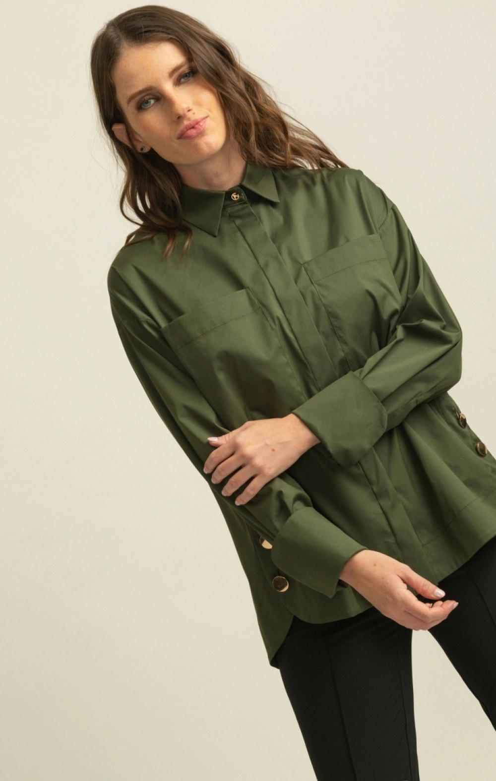 Camisa ALBA CONDE Kaki Oversize