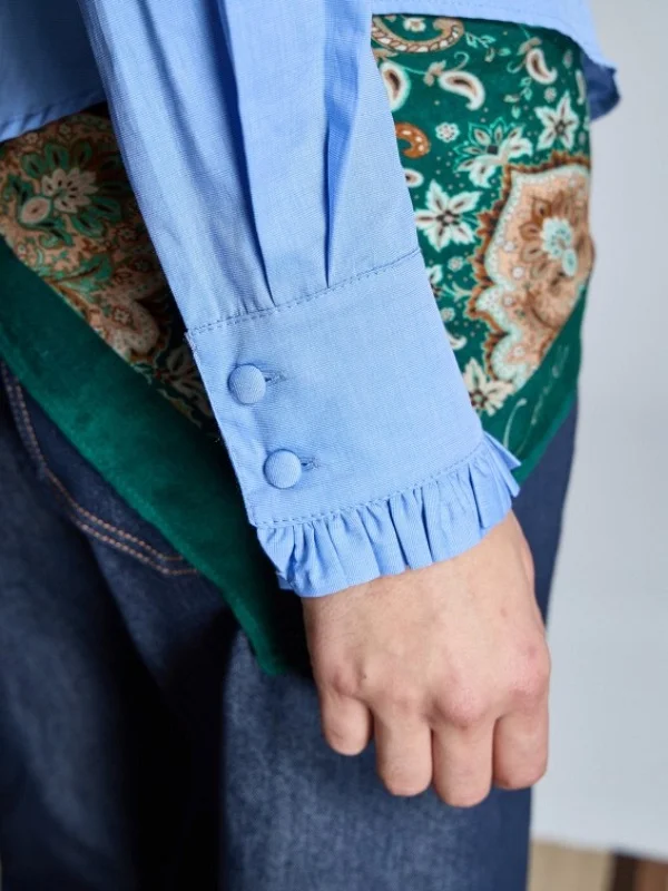 CAMISA AZUL VOLANTES