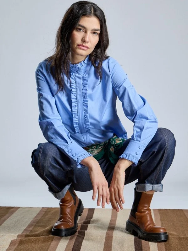CAMISA AZUL VOLANTES