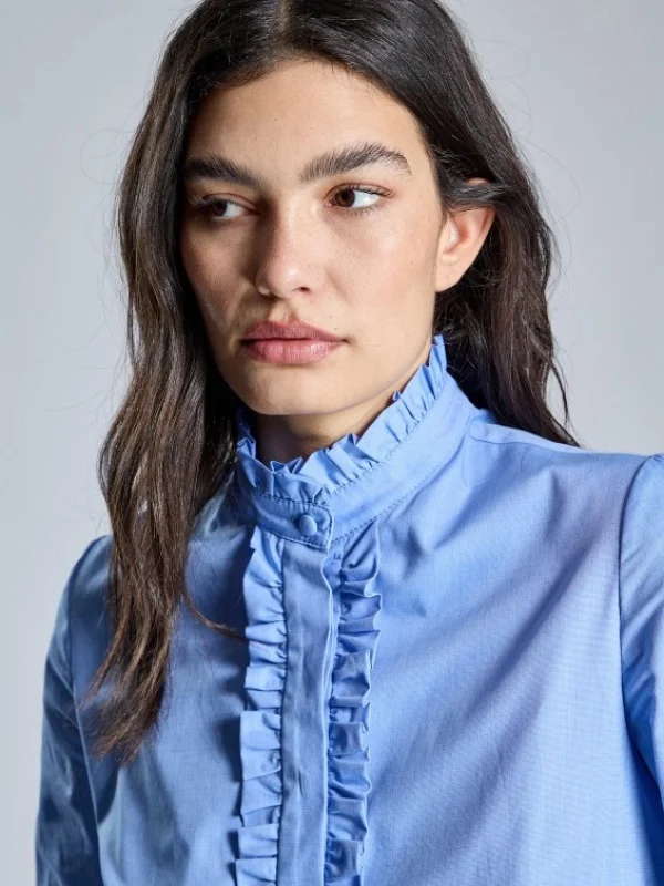 CAMISA AZUL VOLANTES