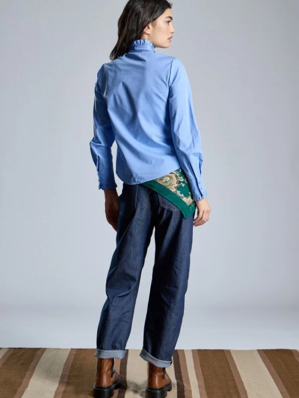 CAMISA AZUL VOLANTES