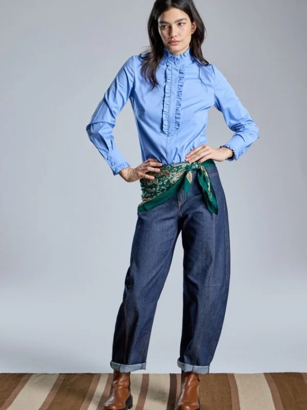 CAMISA AZUL VOLANTES