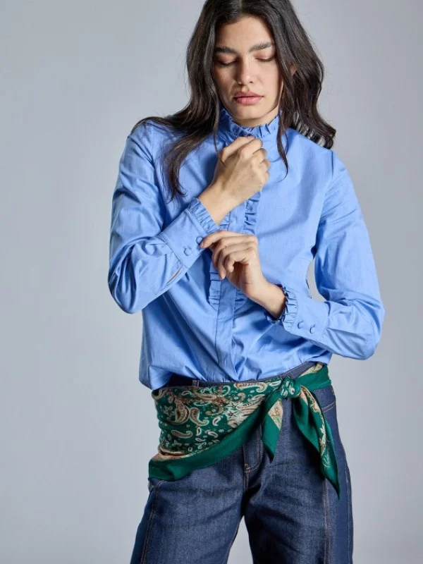 CAMISA AZUL VOLANTES