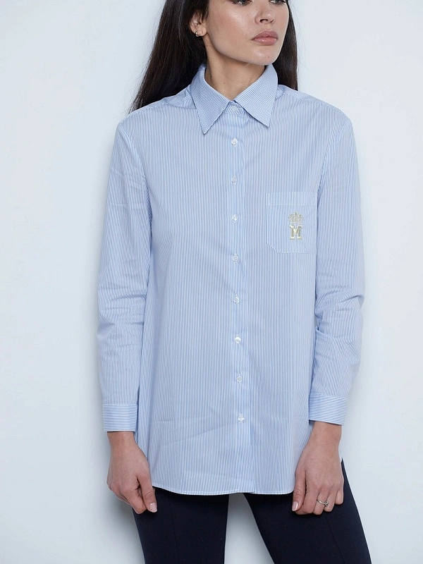 CAMISA OVERSIZE RAYA OXFORD AZUL MANGATA