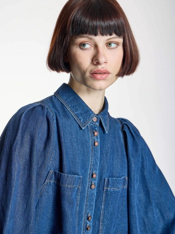 CAMISA VAQUERA MANGA ABULLONADA