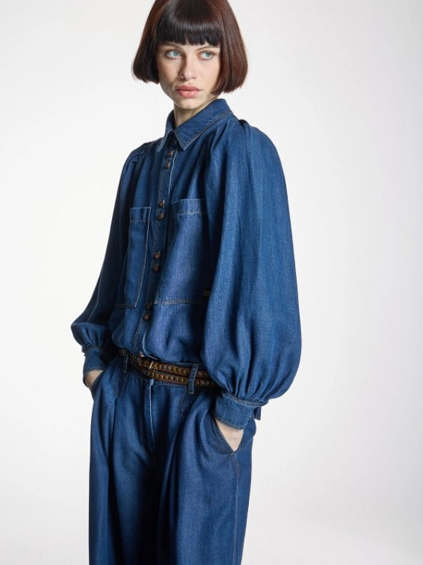 CAMISA VAQUERA MANGA ABULLONADA