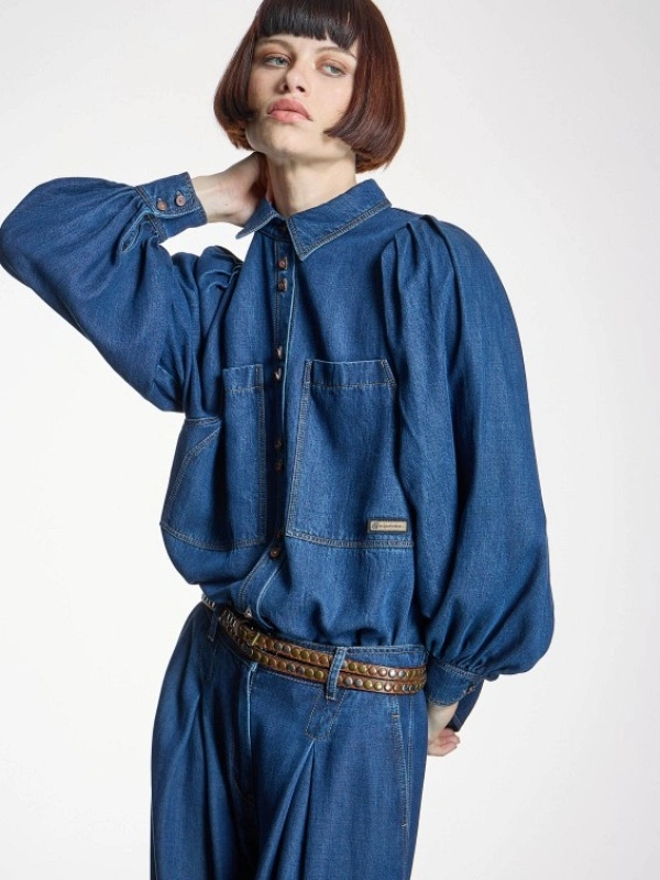 CAMISA VAQUERA MANGA ABULLONADA