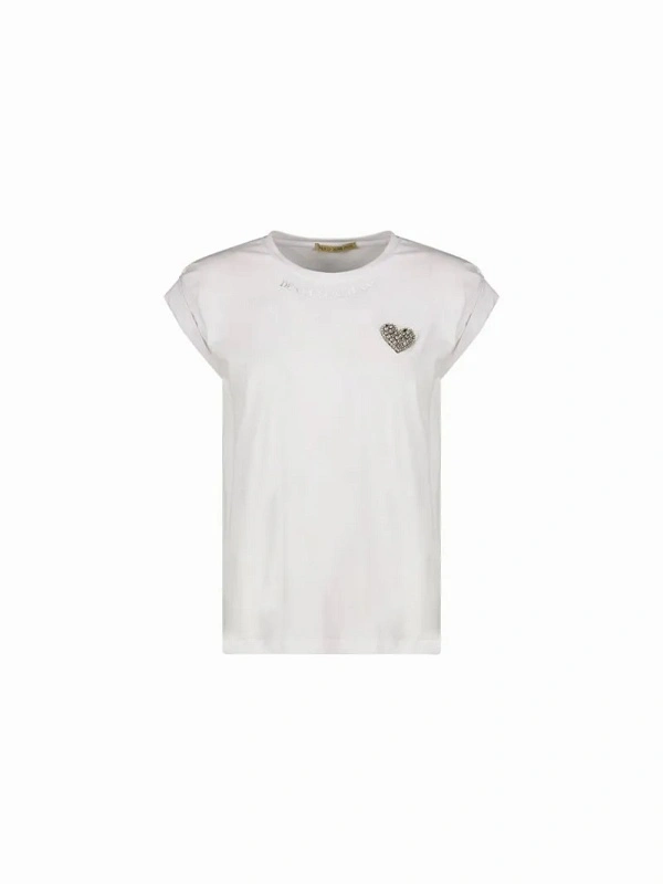 CAMISETA BLANCA CORAZÓN BRILLOS