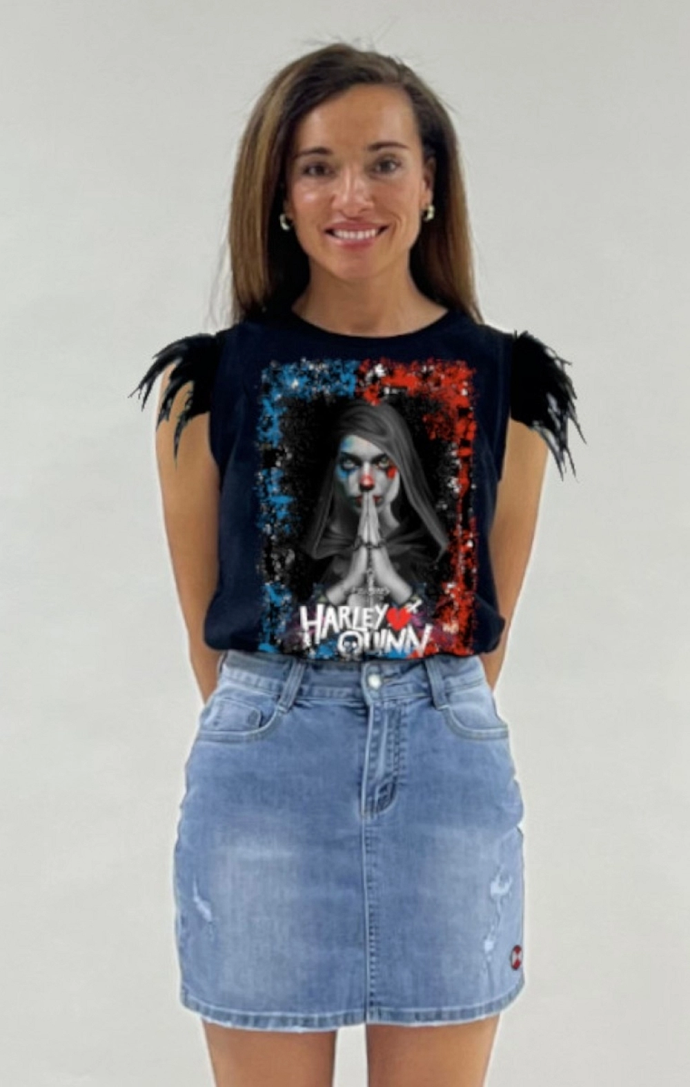 CAMISETA DE MUJER HQ NEGRA LASAL