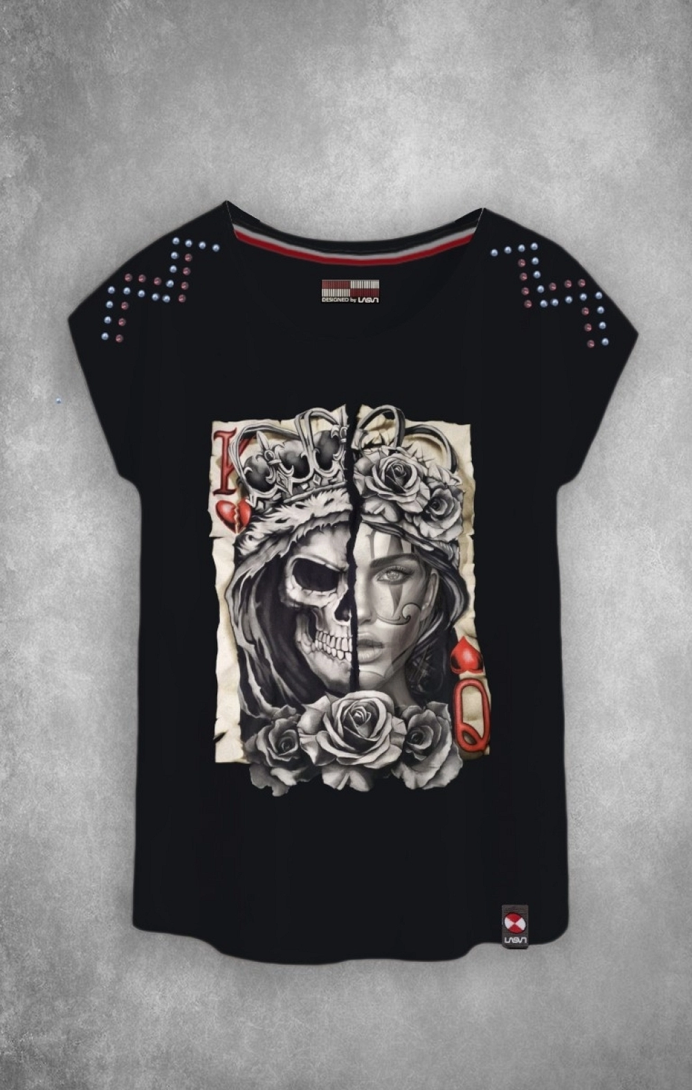 CAMISETA DE MUJER K&Q NEGRA LASAL