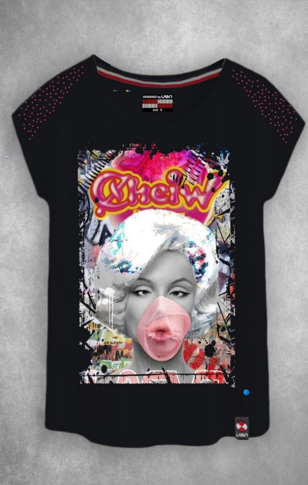 CAMISETA DE MUJER MARI NEGRO LASAL