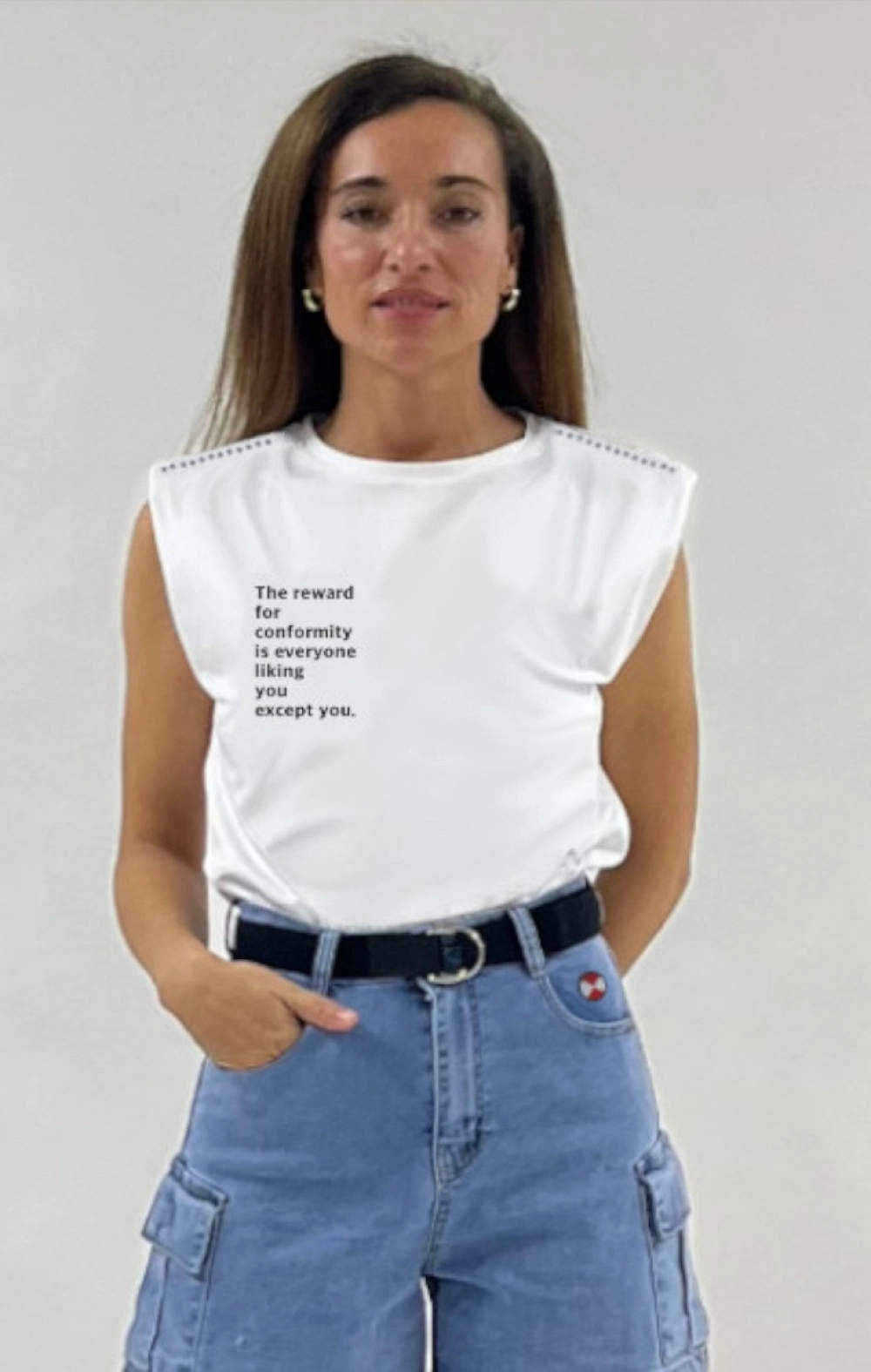 CAMISETA DE MUJER YOU BLANCA LASAL