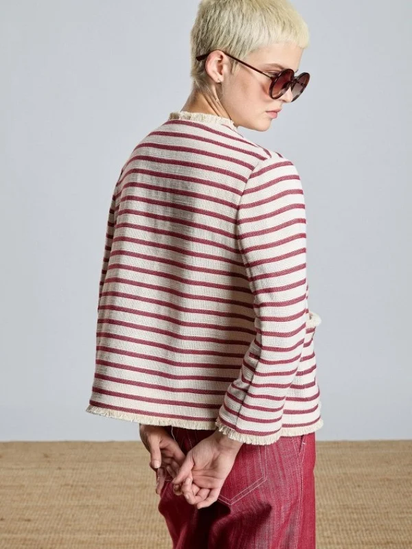 CHAQUETA BLAZER PUNTO CON RAYAS