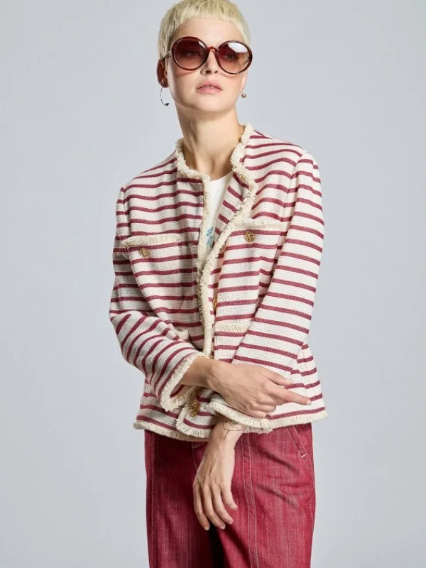 CHAQUETA BLAZER PUNTO CON RAYAS