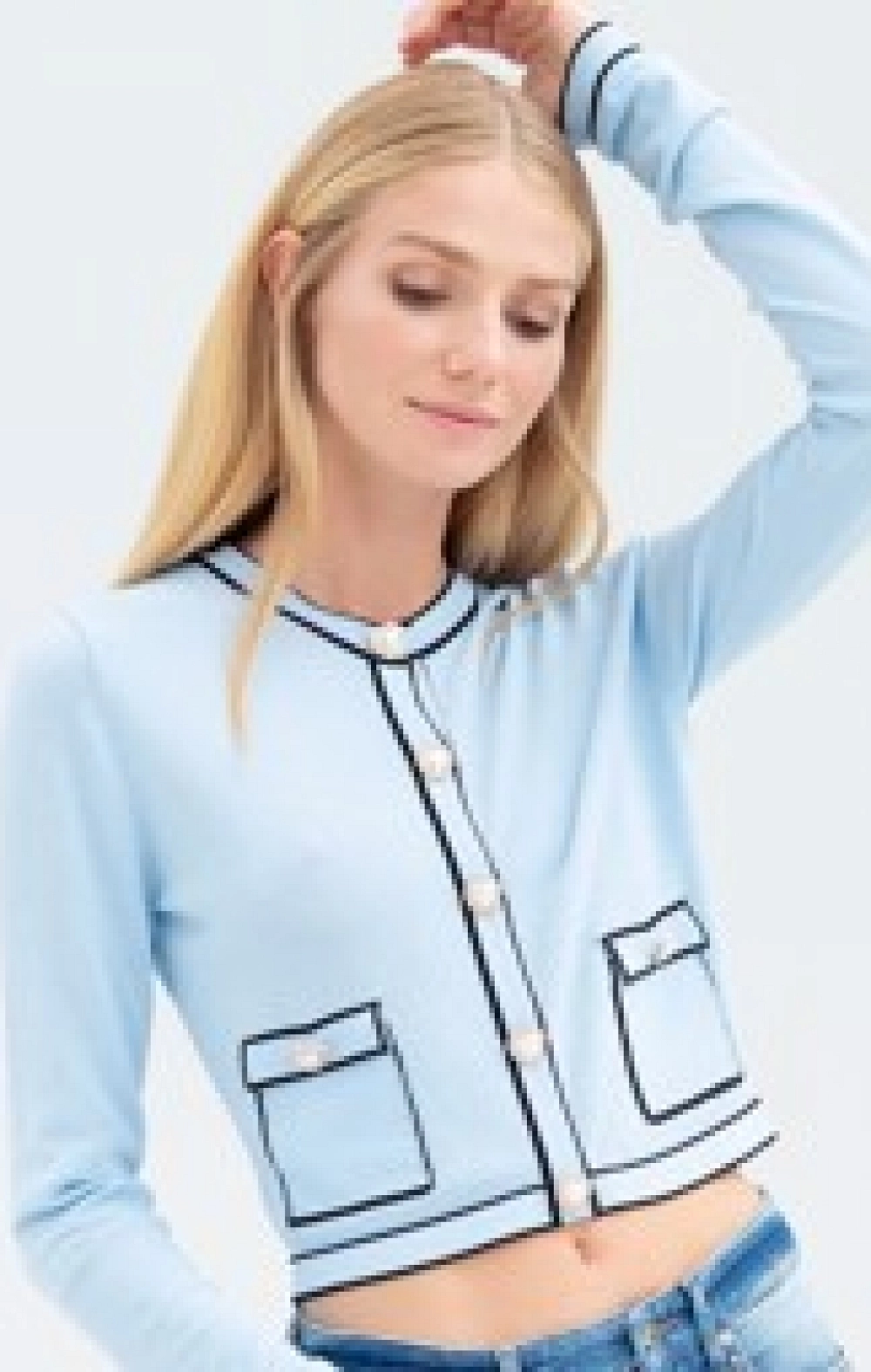CHAQUETA PUNTO CHANNEL AZUL FRACOMINA