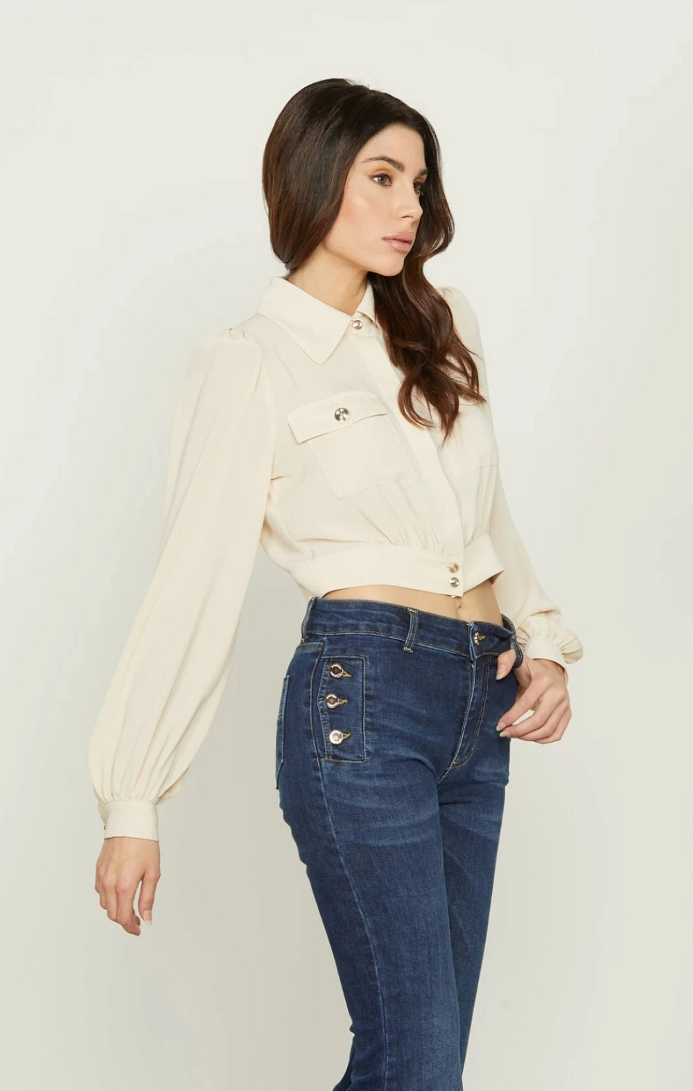 CYRENE CAMISA CORTA VERDE SEDA