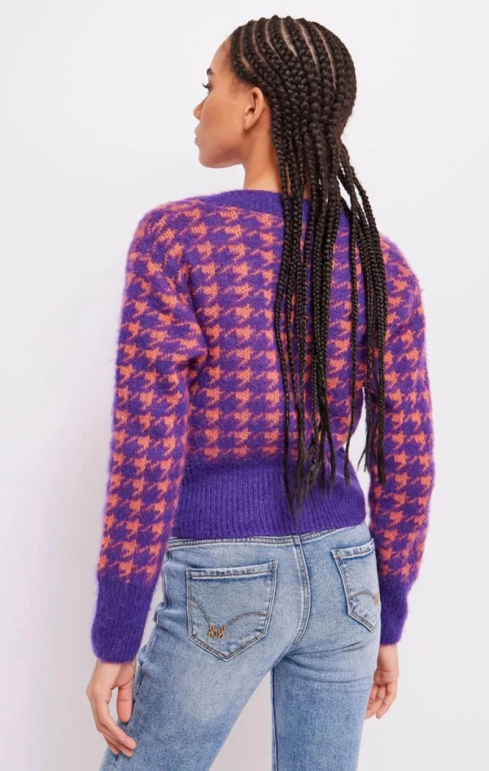 JERSEY CORTO PATA DE GALLO NARANJA/MORADO