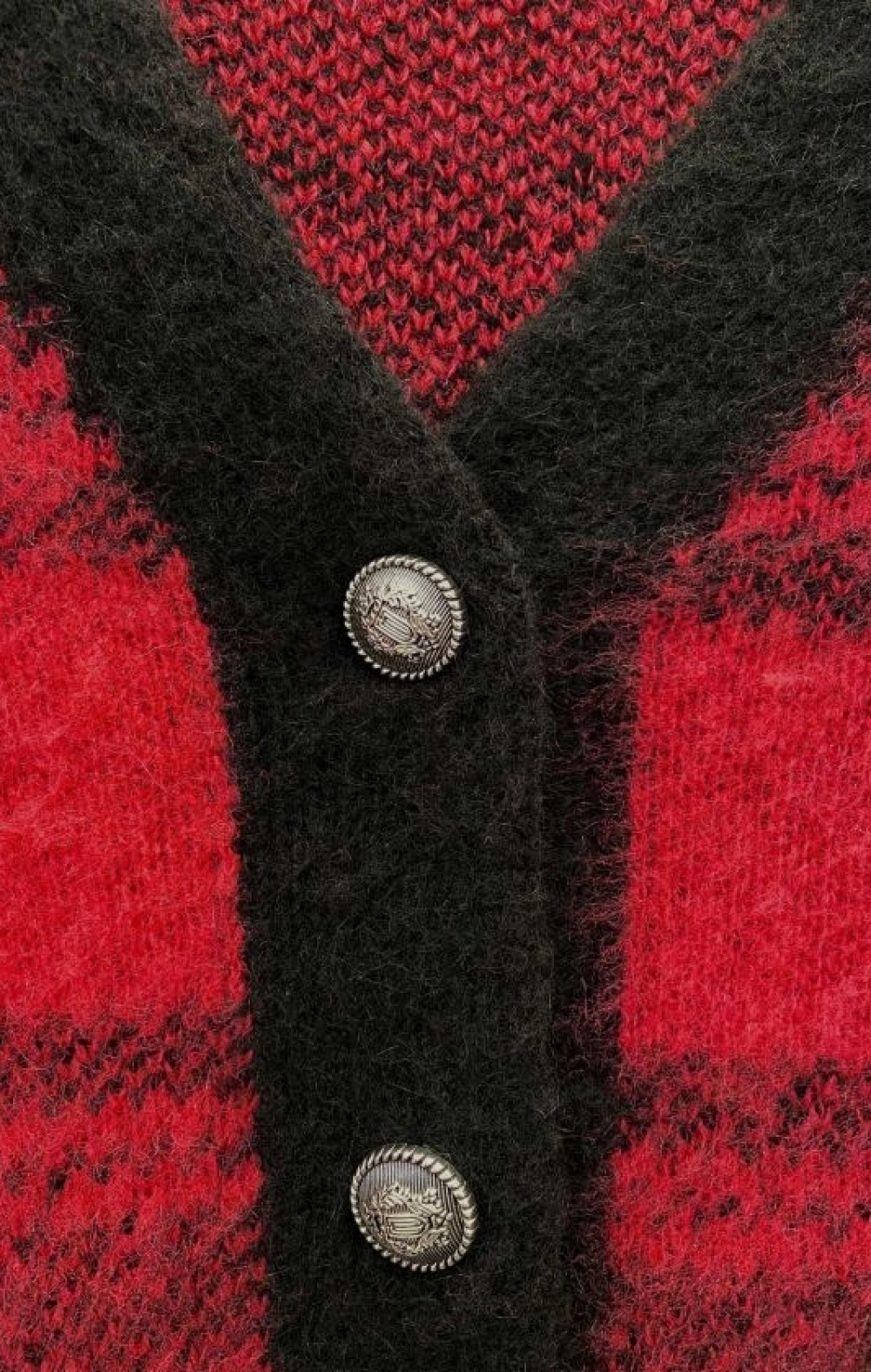 JERSEY CUADROS ROJOS Y NEGROS BOTONES
