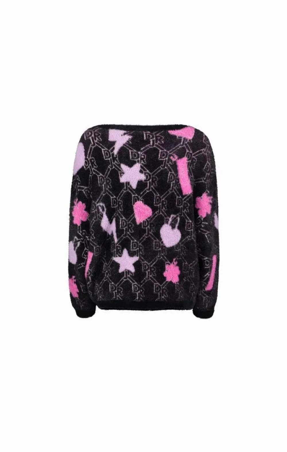 JERSEY PUNTO DIAMANTES ROSA Y NEGRO