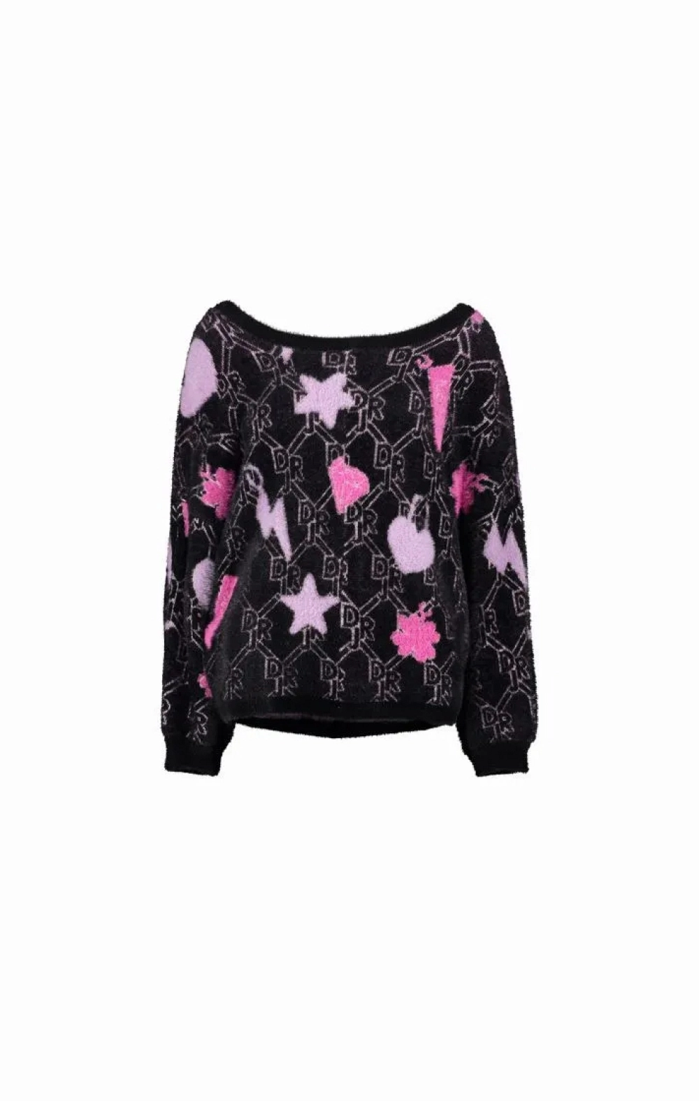 JERSEY PUNTO DIAMANTES ROSA Y NEGRO
