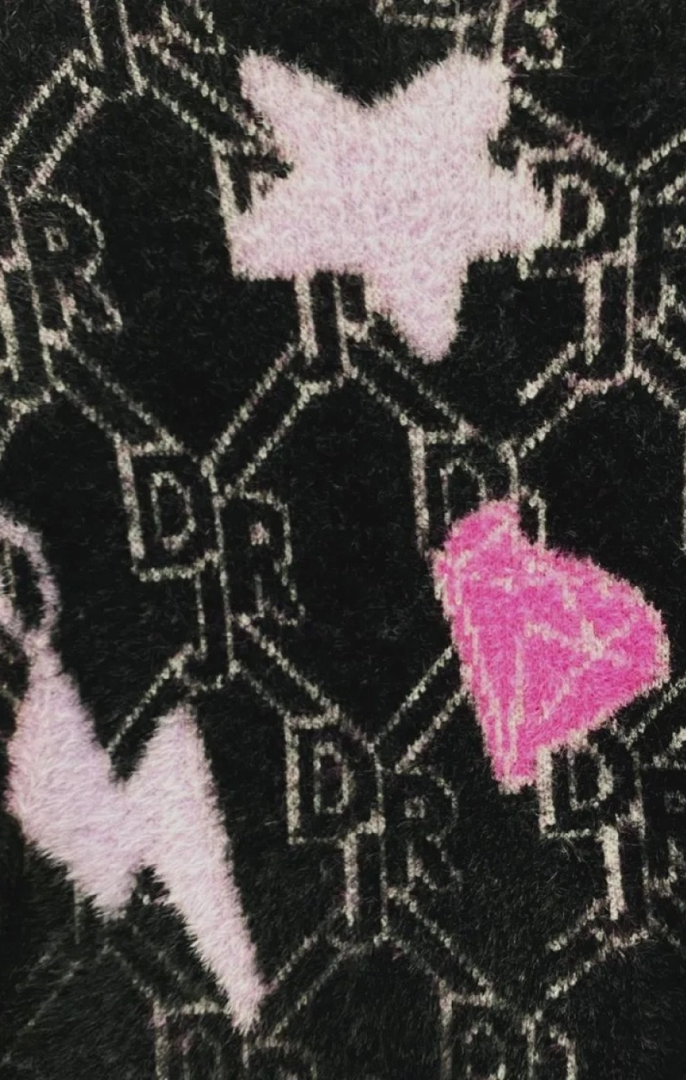 JERSEY PUNTO DIAMANTES ROSA Y NEGRO