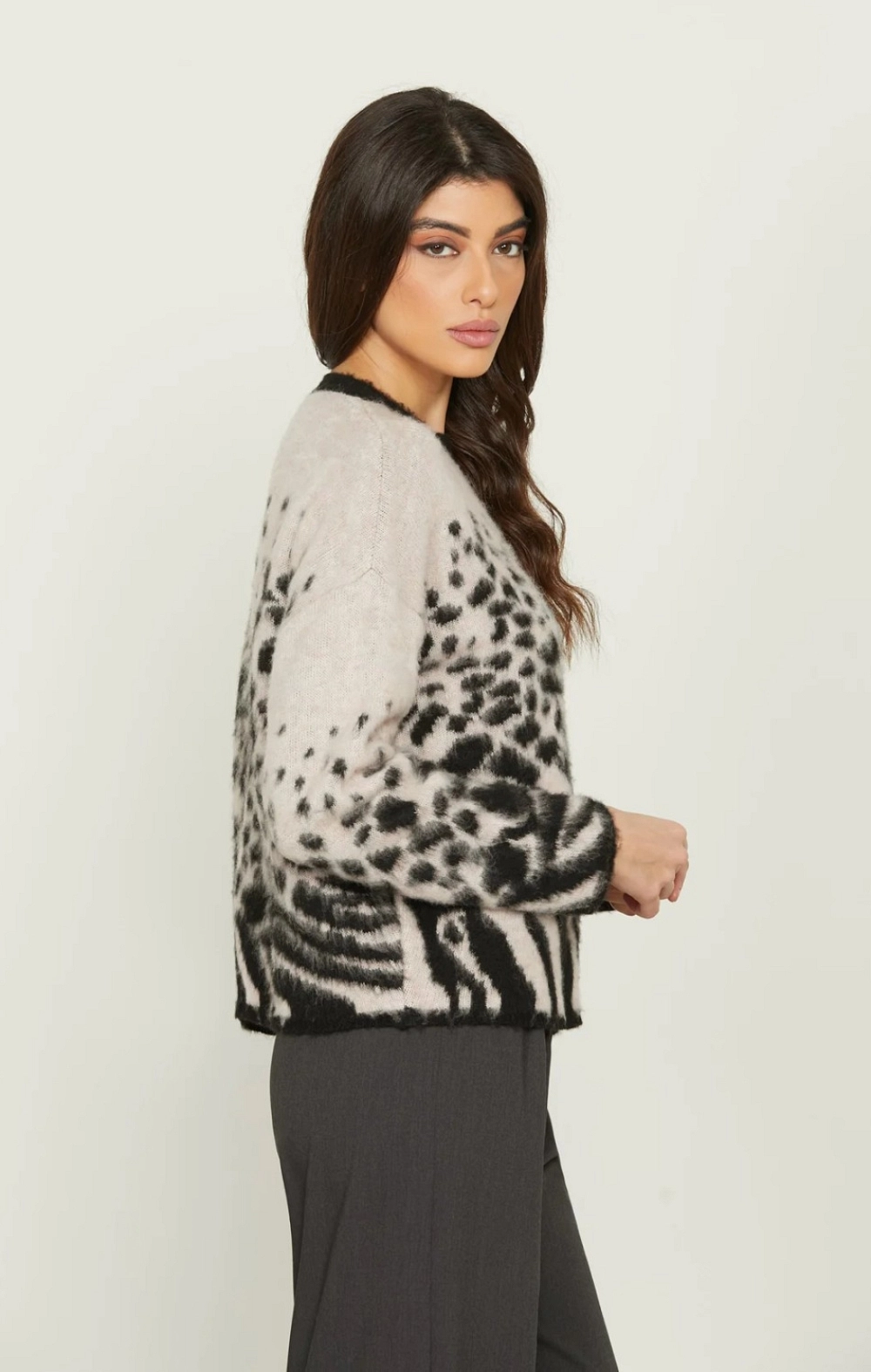 MONTE  JERSEY PUNTO MANCHAS LEOPARDO ROSA