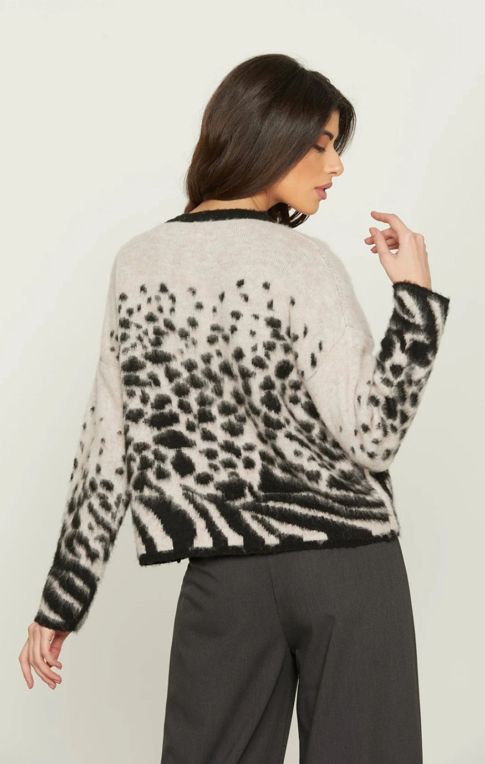 MONTE  JERSEY PUNTO MANCHAS LEOPARDO ROSA