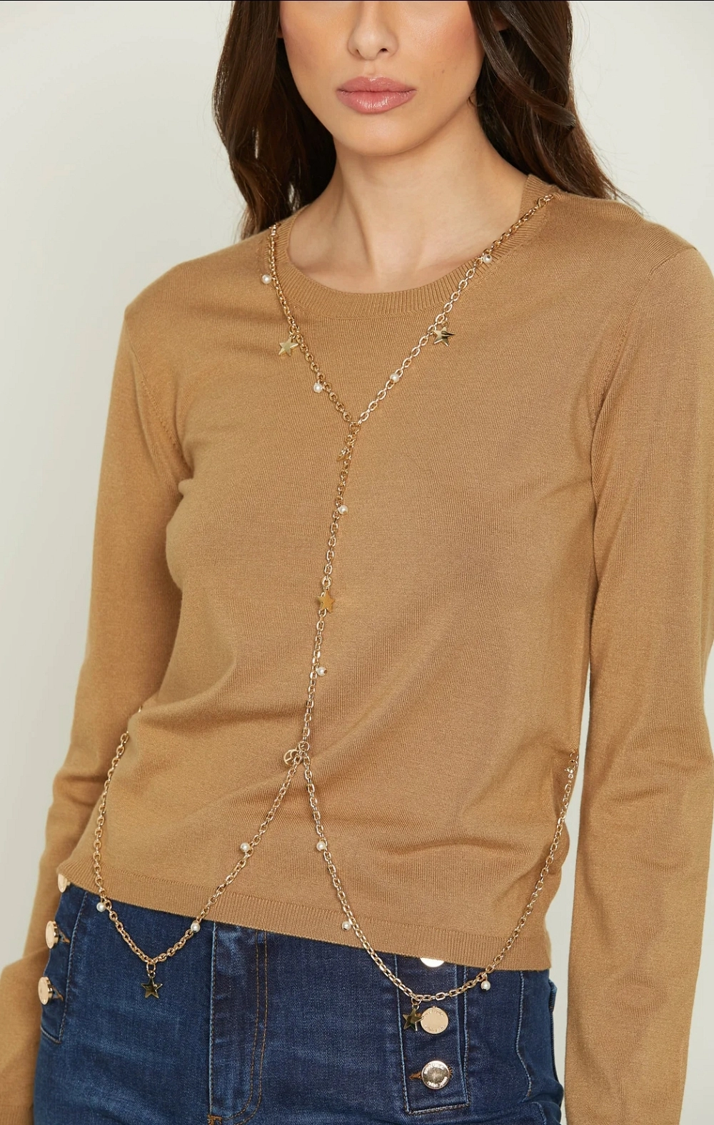 NOTTE JERSEY CAMEL PUNTO CUELLO CAJA