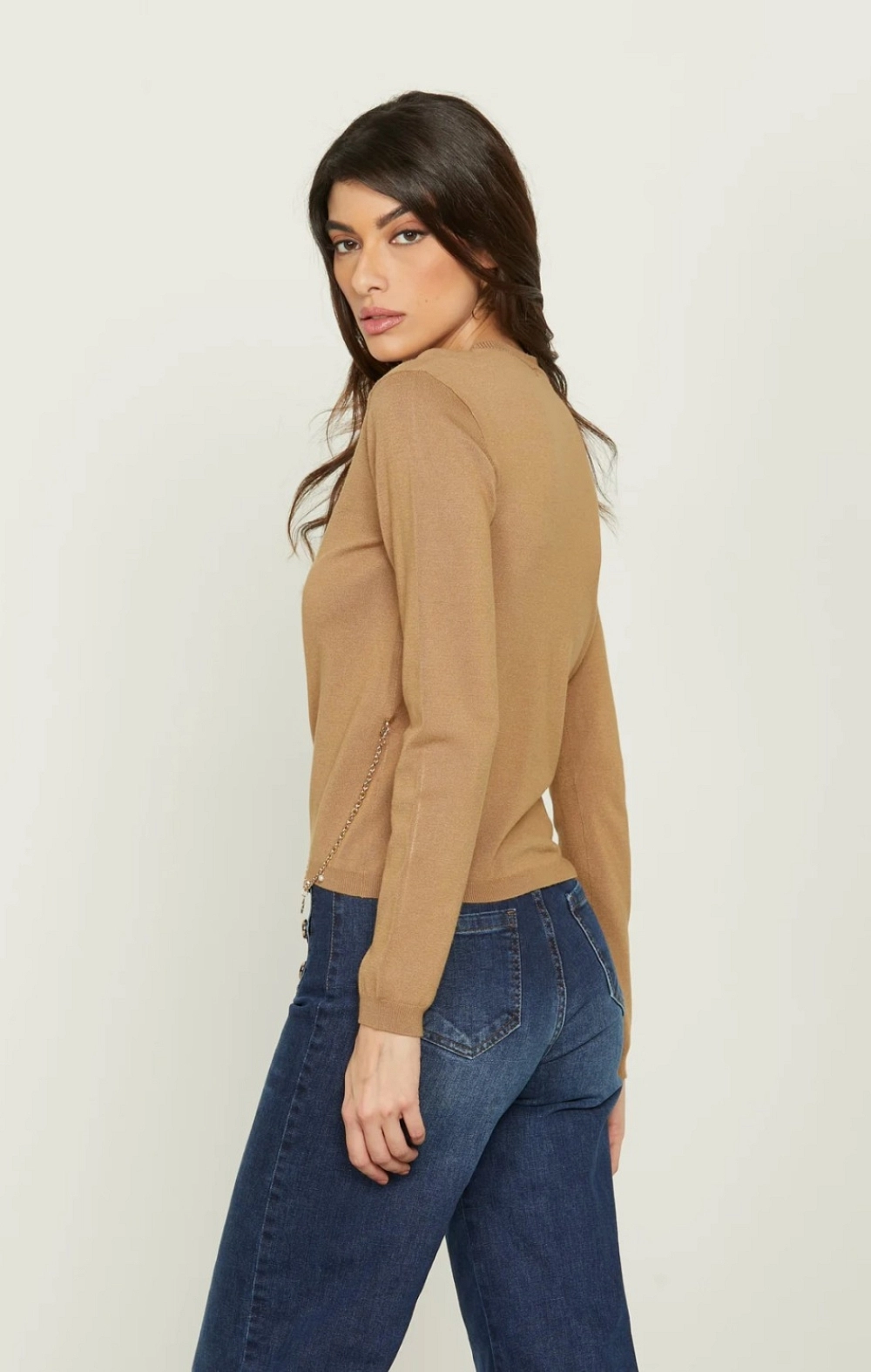 NOTTE JERSEY CAMEL PUNTO CUELLO CAJA