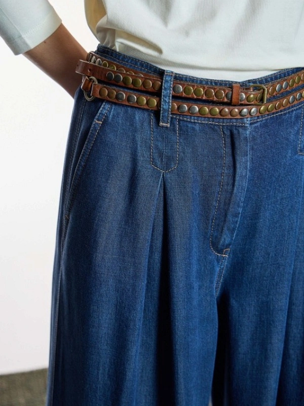 PANTALON ANCHO VAQUERO PINZAS