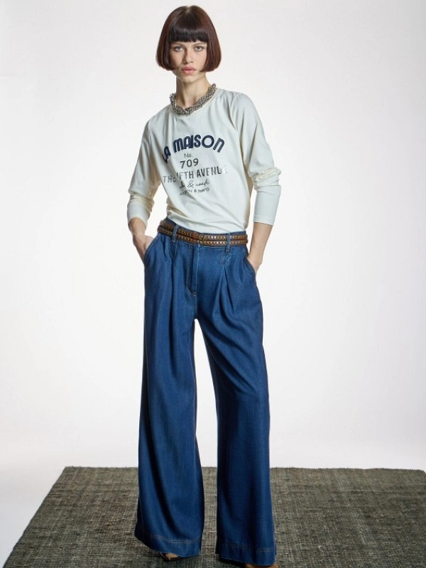 PANTALON ANCHO VAQUERO PINZAS