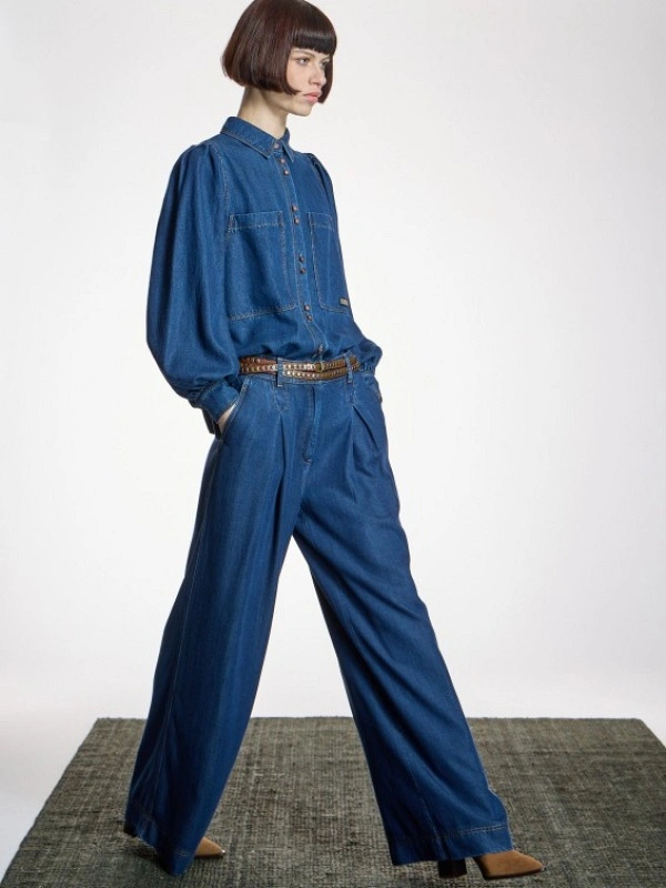 PANTALON ANCHO VAQUERO PINZAS