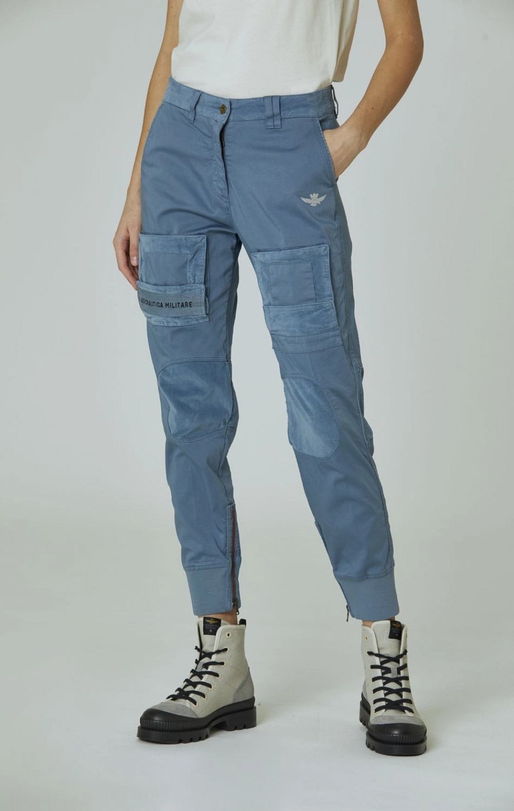 PANTALON CARGO AZUL BOLSILLOS AERONAUTICA MILITARE