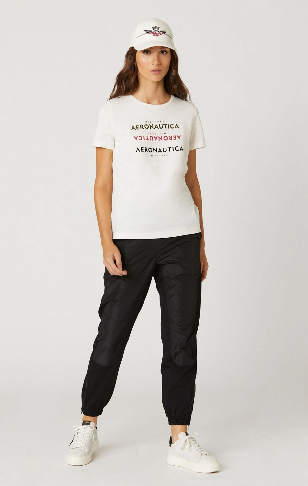PANTALON JOGGER EN PUNTO MILANO Y NYLON AERONAUTICA