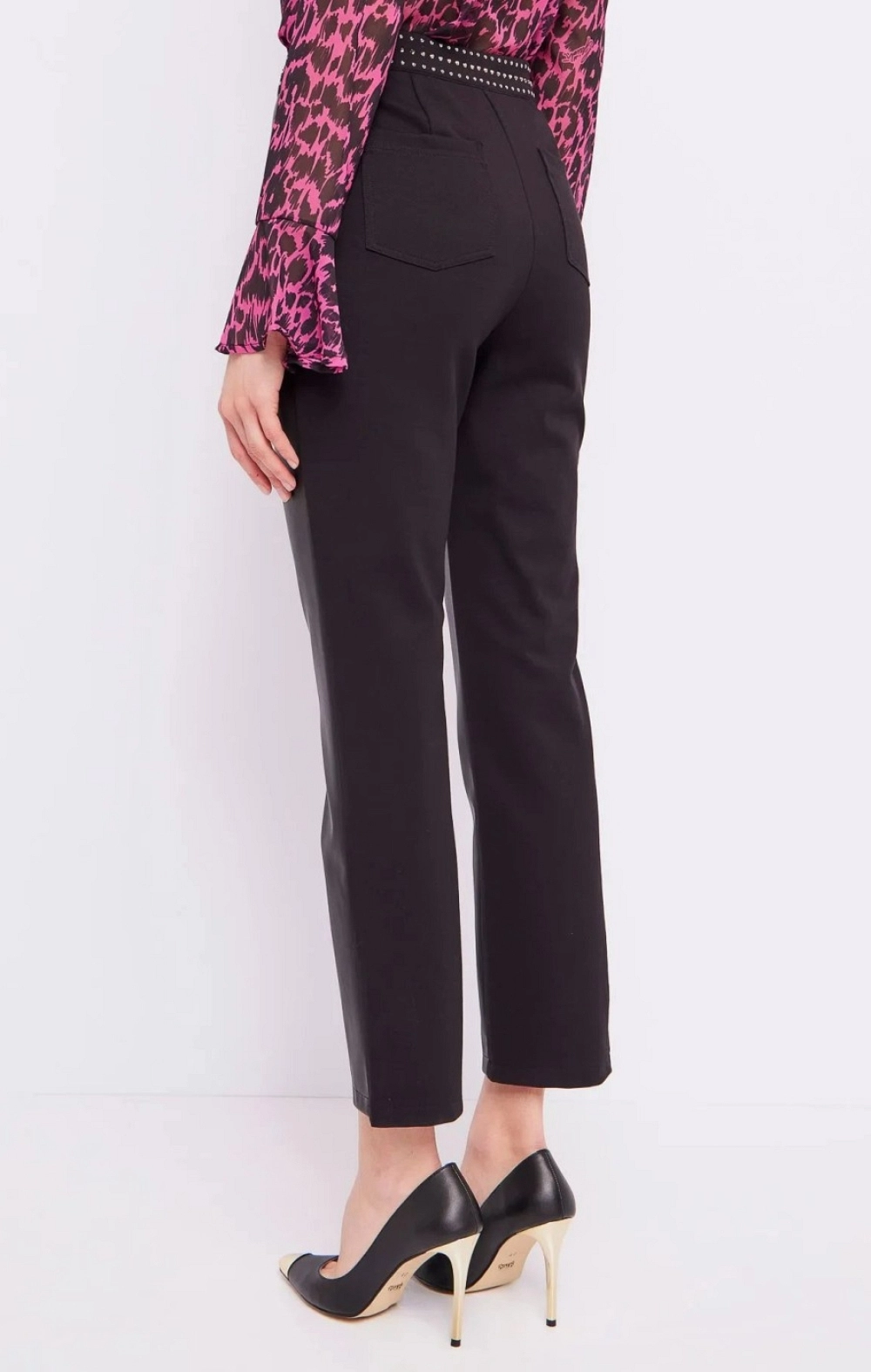 PANTALON POLIPIEL NEGRO TACHAS CINTURA