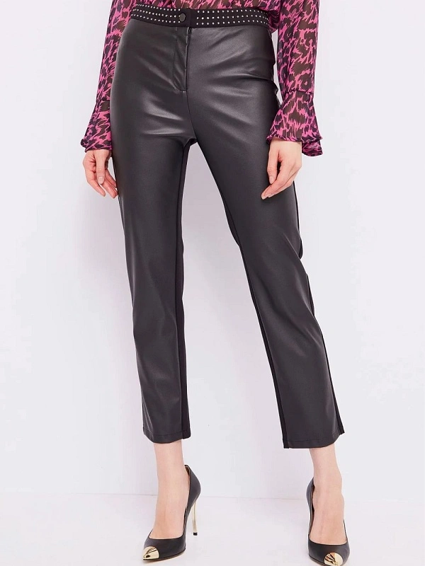 PANTALON POLIPIEL NEGRO TACHAS CINTURA