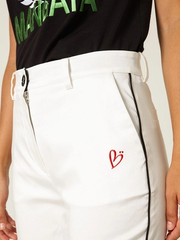 PANTALON SASTRE ROMA BLANCO CON VIVOS NEGROS