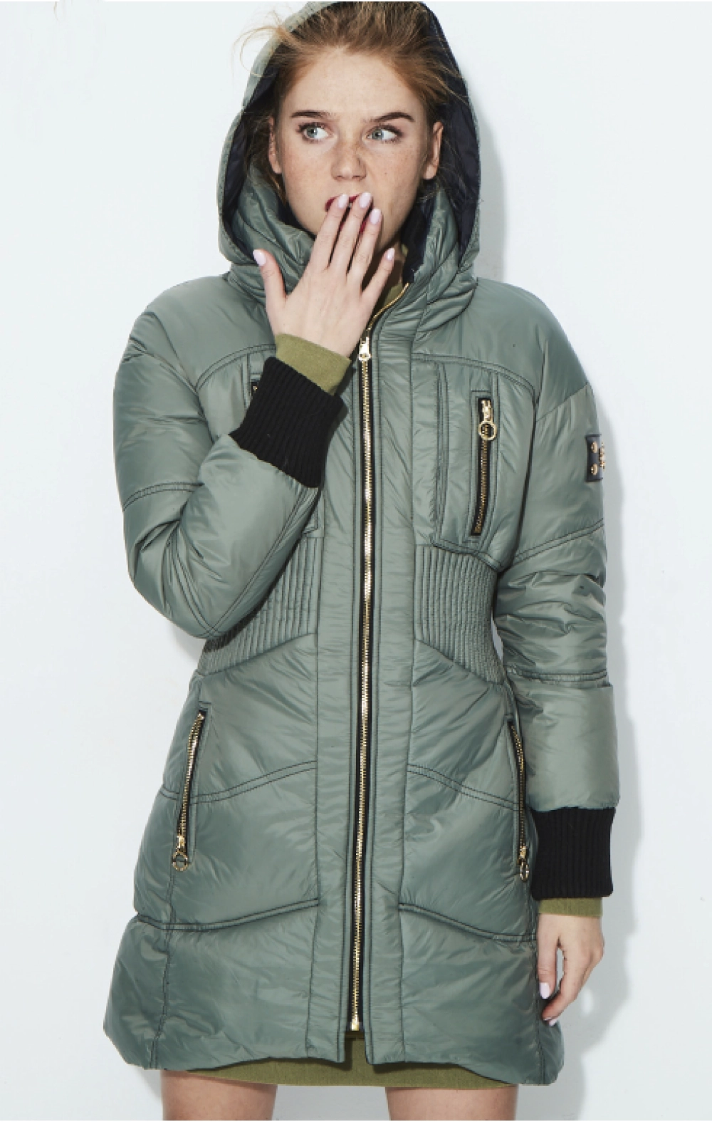 PARKA LARGA CINTURA ELASTICA NEGRO H.PREPPY