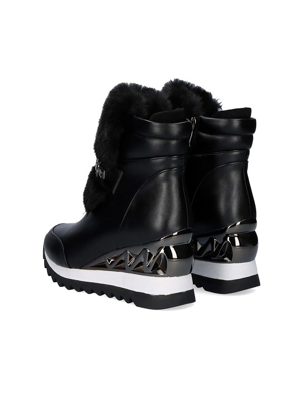 SNEAKER BOTIN CALCETIN CON PELO EN BLACK Y2327-J88