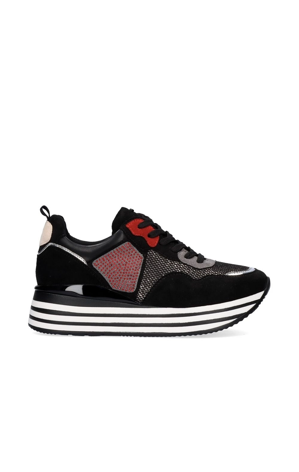 SNEAKER PLATAFORMA RG2210 NEGRO-ROJO