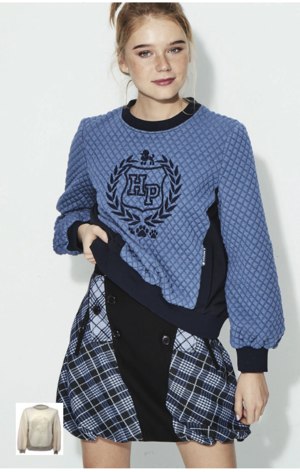 SUDADERA ACOLCHADA ESCUDO H.PREPPY AZUL