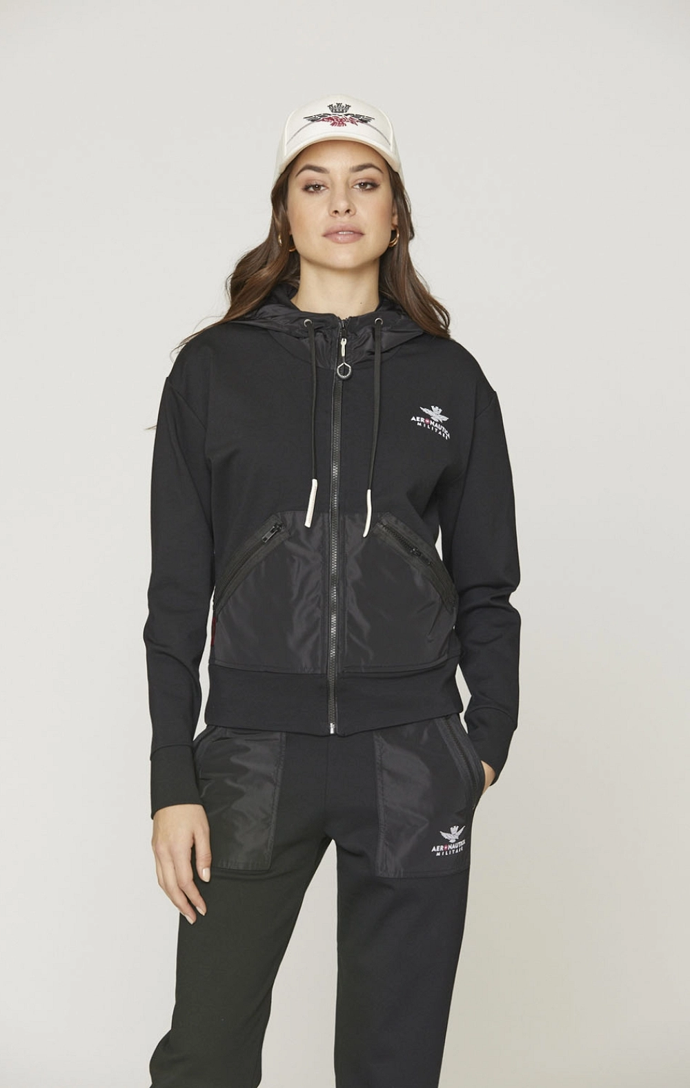 SUDADERA CAPUCHA VISCOSA NYLON AERONAUTICA
