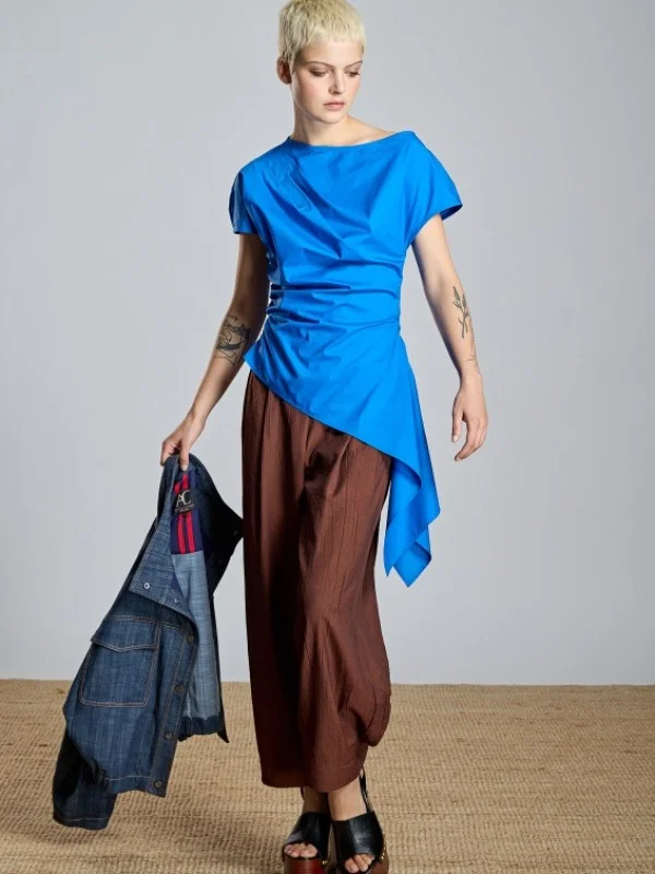 TOP POPELINI SIN MANGAS ASIMETRICO